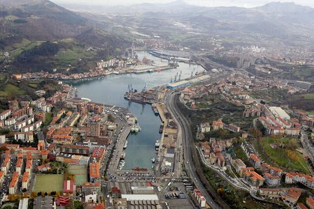 08PJP011-Vista Aerea del Puerto de Pasajes, Pasaia, Gipuzkoa, Eu