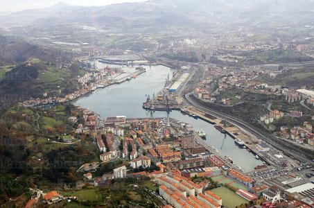 08PJP015-Vista Aerea del Puerto de Pasajes, Pasaia, Gipuzkoa, Eu