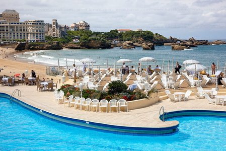 09PXE_1000-Piscina y Terraza. Hotel du Palais. Biarritz, Lapurdi