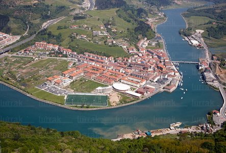 09PXE_781-Vista aérea de la desembocadura del río Oria. Orio, 
