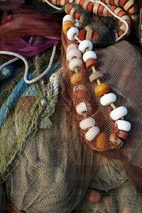 012PXE_0560-Redes de pesca en el puerto. Hendaya, Lapurdi, Franc