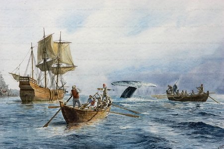 02954-Acuarela-Balleneros-Museo-Naval-San-Sebastián-Gipuzkoa-Eu