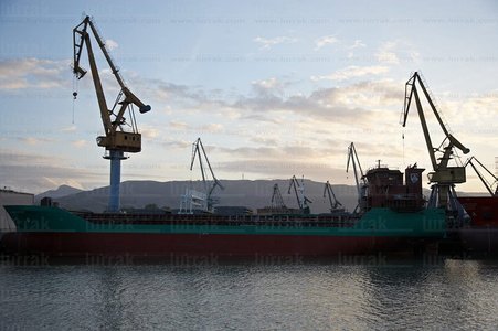06321-Paisaje industrial con grúas en la ria de Bilbao. Erandio